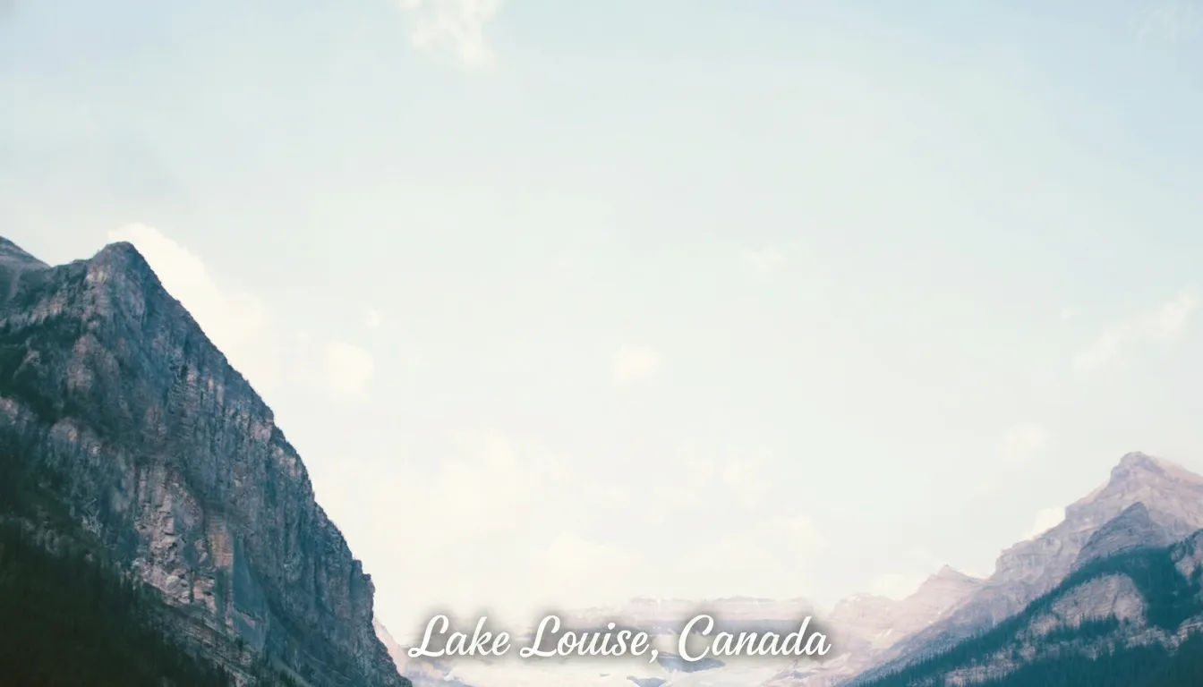 Mountain photo with the caption Lake Louise, Canada added — After