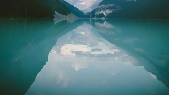 Mountain lake, upscaled for big screens