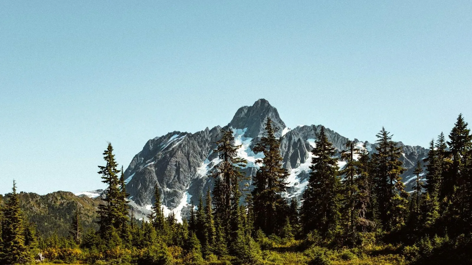 After: Mountain landscape with a large text watermark removed